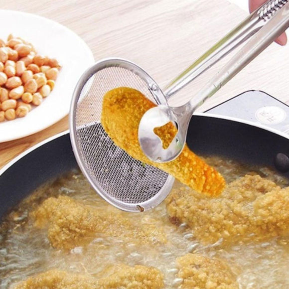 Stainless Steel Spoon Kitchen Oil-frying With Clip